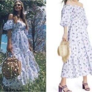 Love Shack Fancy by Target Womens Gemma Floral Lavender Dress Size XL